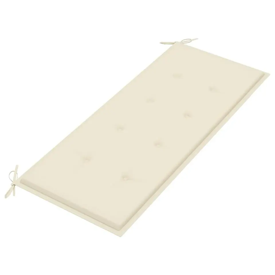 vidaXL - Tuinbank - Crème - Bamboe - 120 cm - Met kussen