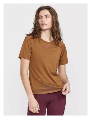 Maillot manches courtes CRAFT Pro Trail Femme Marron
