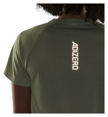 Maillot manches courtes adidas running adizero Vert Femme