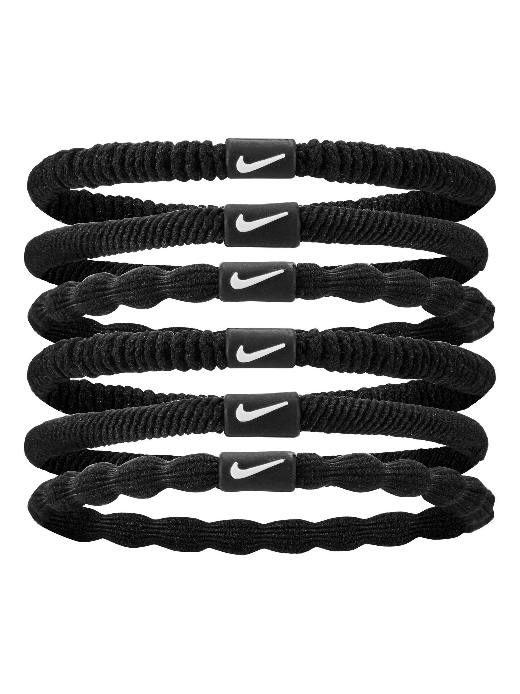 Zwart - Nike - Flex set van 6 haarelastiekjes