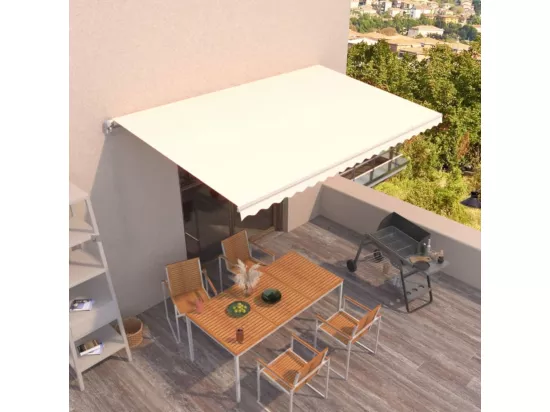Auvent manuel rétractable 500x300 cm Crème