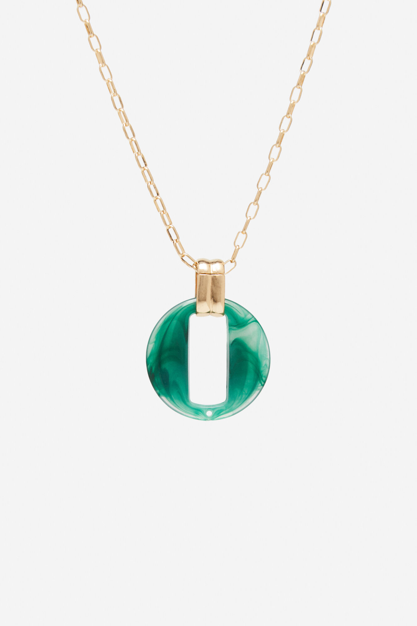 Colar com pingente de óculos - Verde escuro