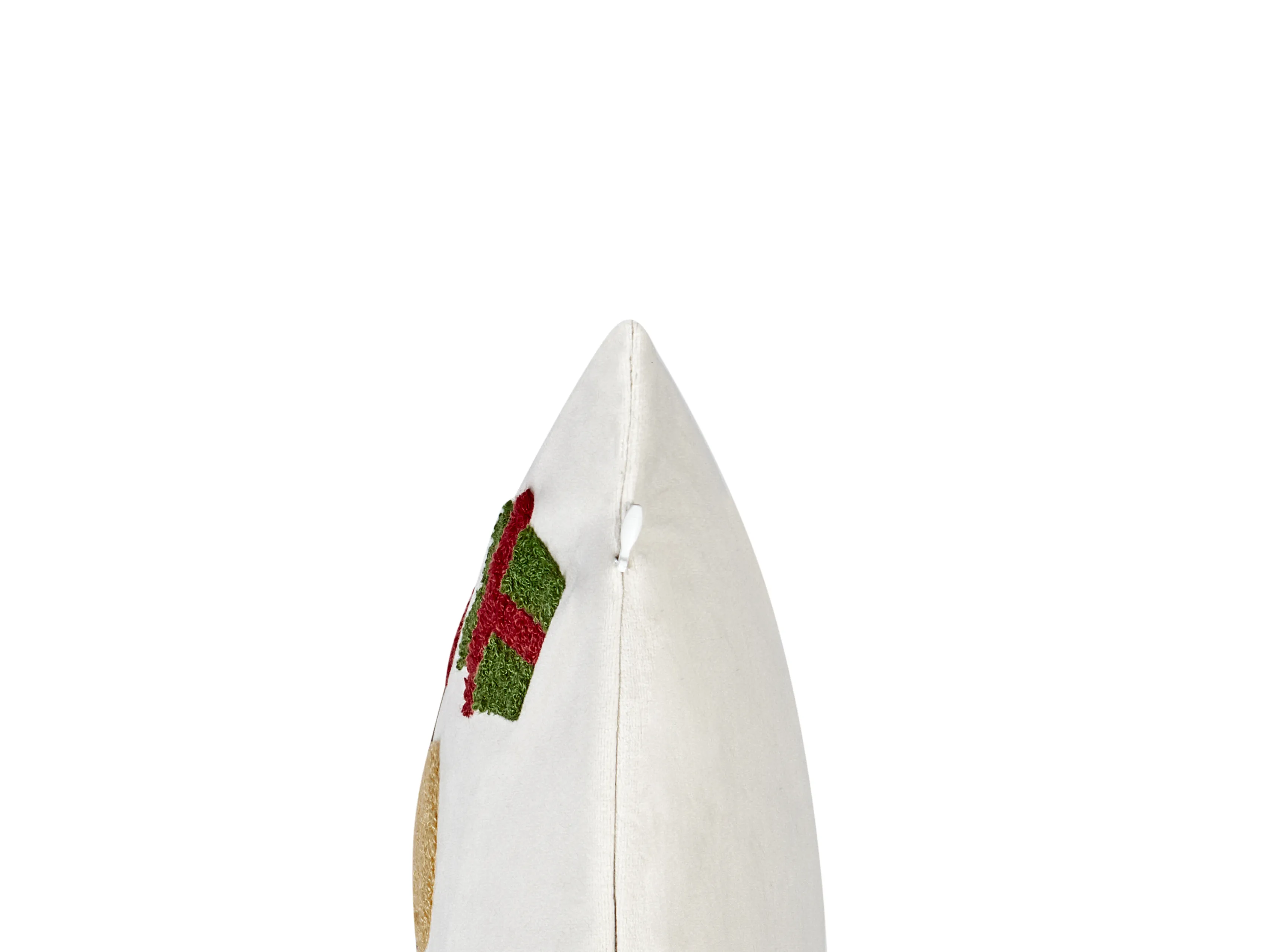 Set van 2 sierkussens PALMIER Fluweel 45 x 45 cm Gebroken wit kerstmotief