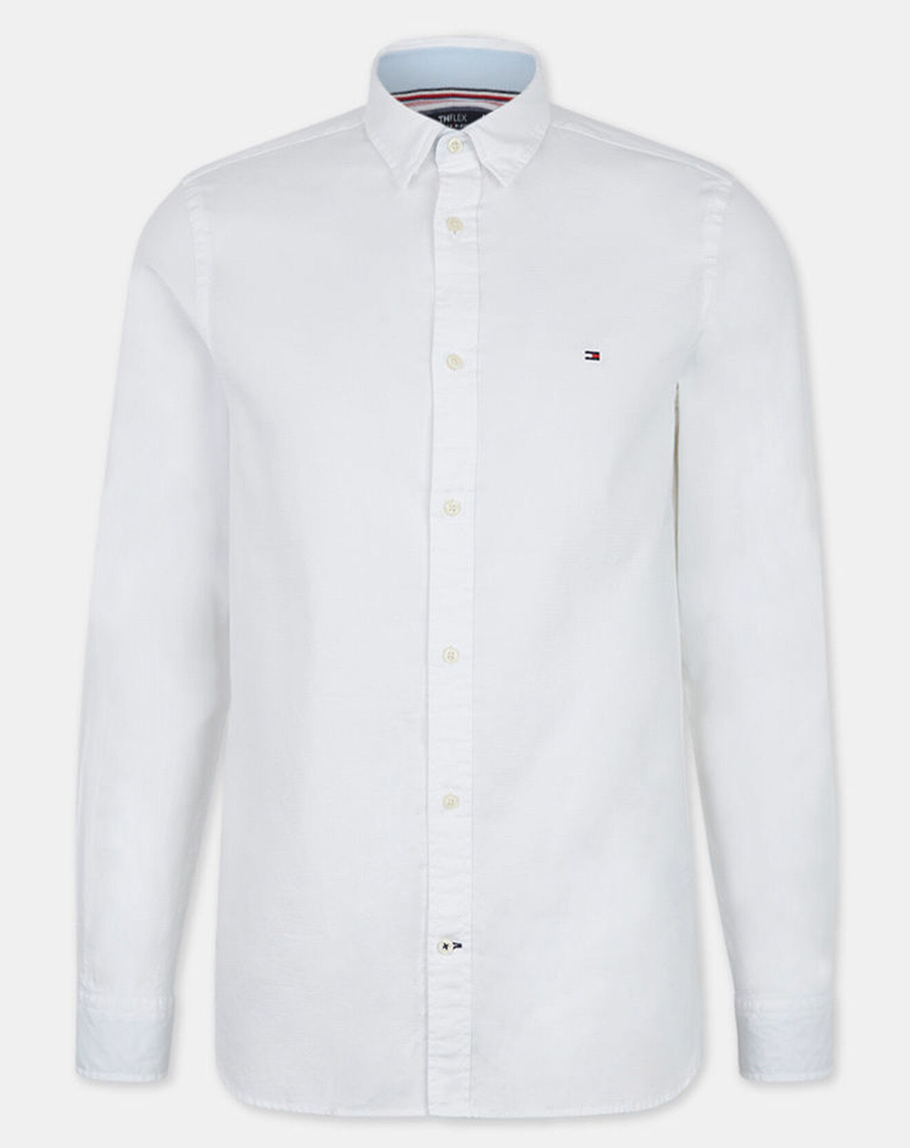 Tommy Hilfiger Chemise Slim en Coton Bio mélangé Flex Dobby blanche