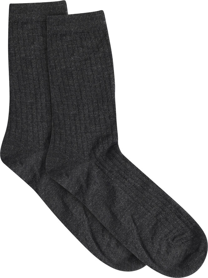 mpWoman Wool rib socks Dark grey melange