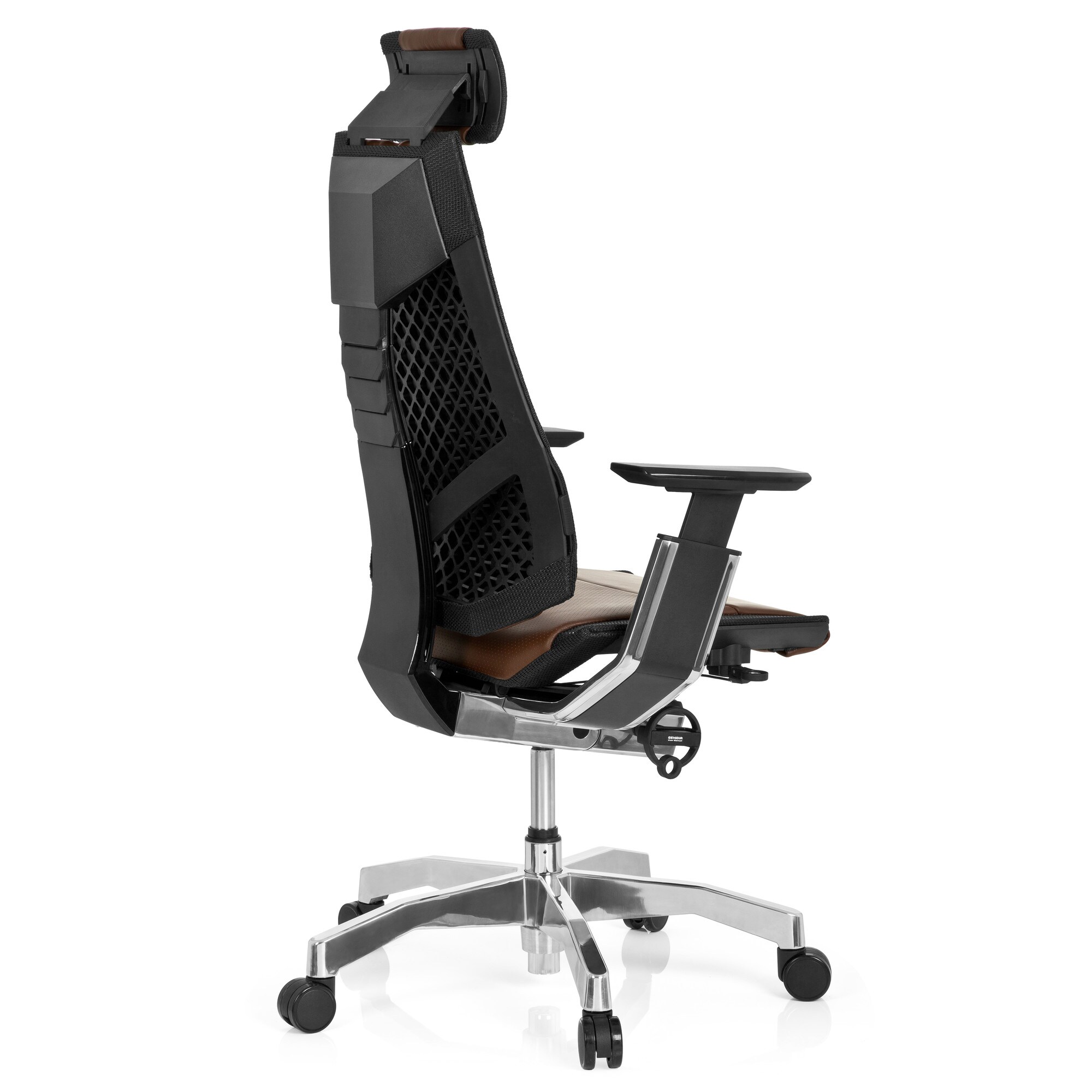 High End Bürostuhl GENIDIA PRO Leder mit Armlehnen hjh OFFICE