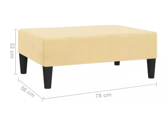 Repose-pied Crème 78x56x32 cm Velours