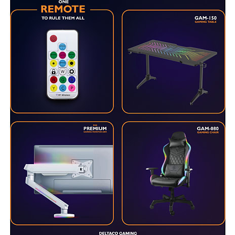 Deltaco RGB gamerstol GAM-080 - sort