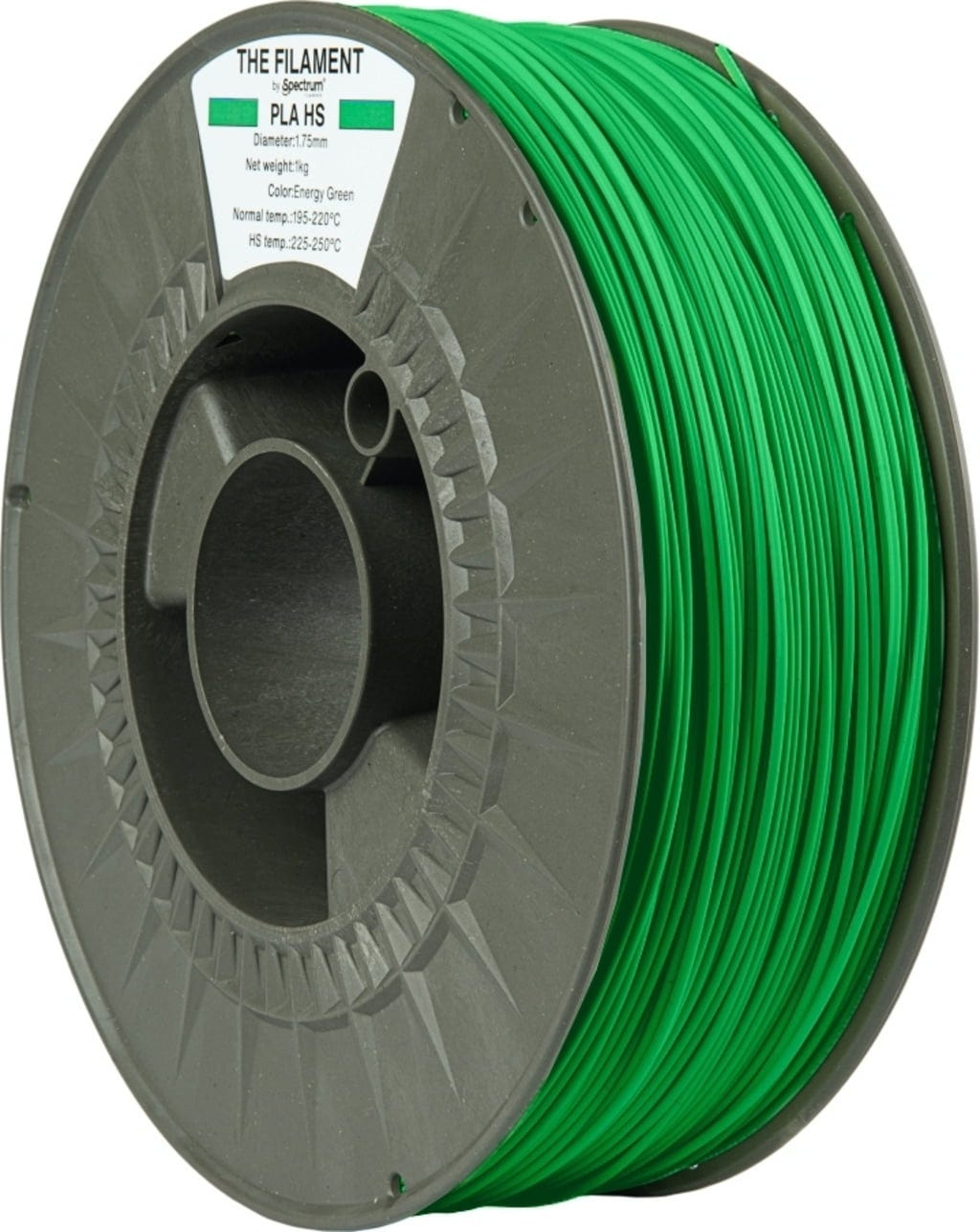 The Filament  PLA HS Energy Green, 1,75 mm / 1000 g    Kosteneffizientes PLA für hohe Geschwindigkeiten in Energy Green