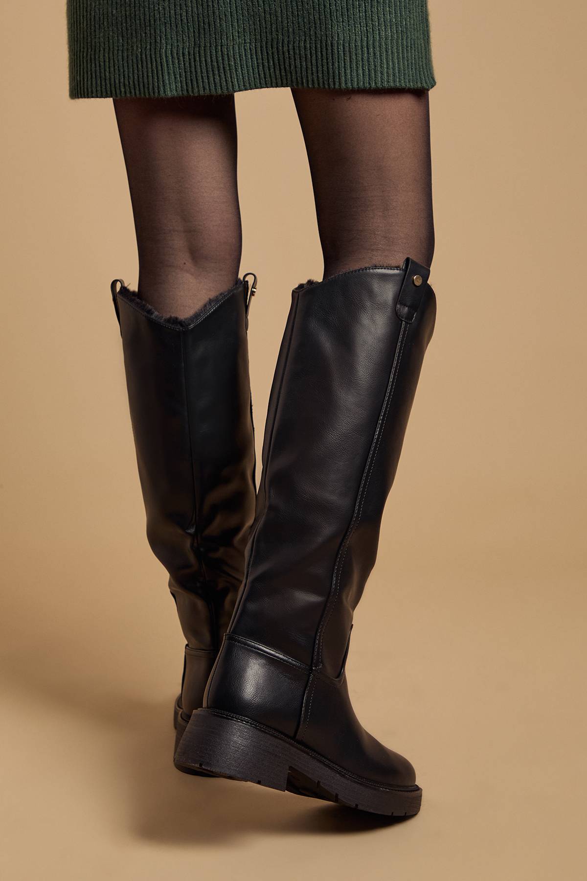 Oasis Bottes Hautes Chunky Tara en Synthétique avec Doublure en Synthétique