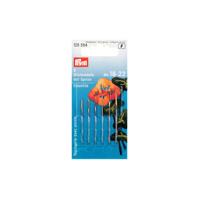 Prym-Borduurnaalden n.18 - n.22 met punt en goudkleurig oog