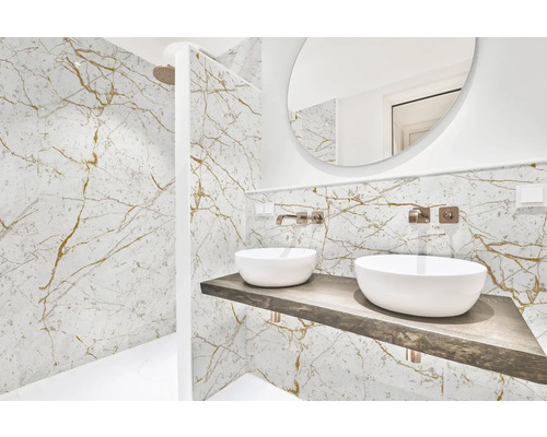 Douchewand Rock the Wall marmer Calacatta goud 265 x 123 cm SPC4R138PT