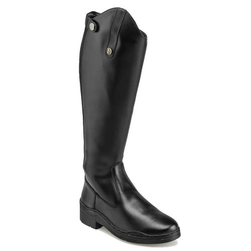 Botas de cano alto Modena em material sintético, com cano largo, para adultos, na cor preta.