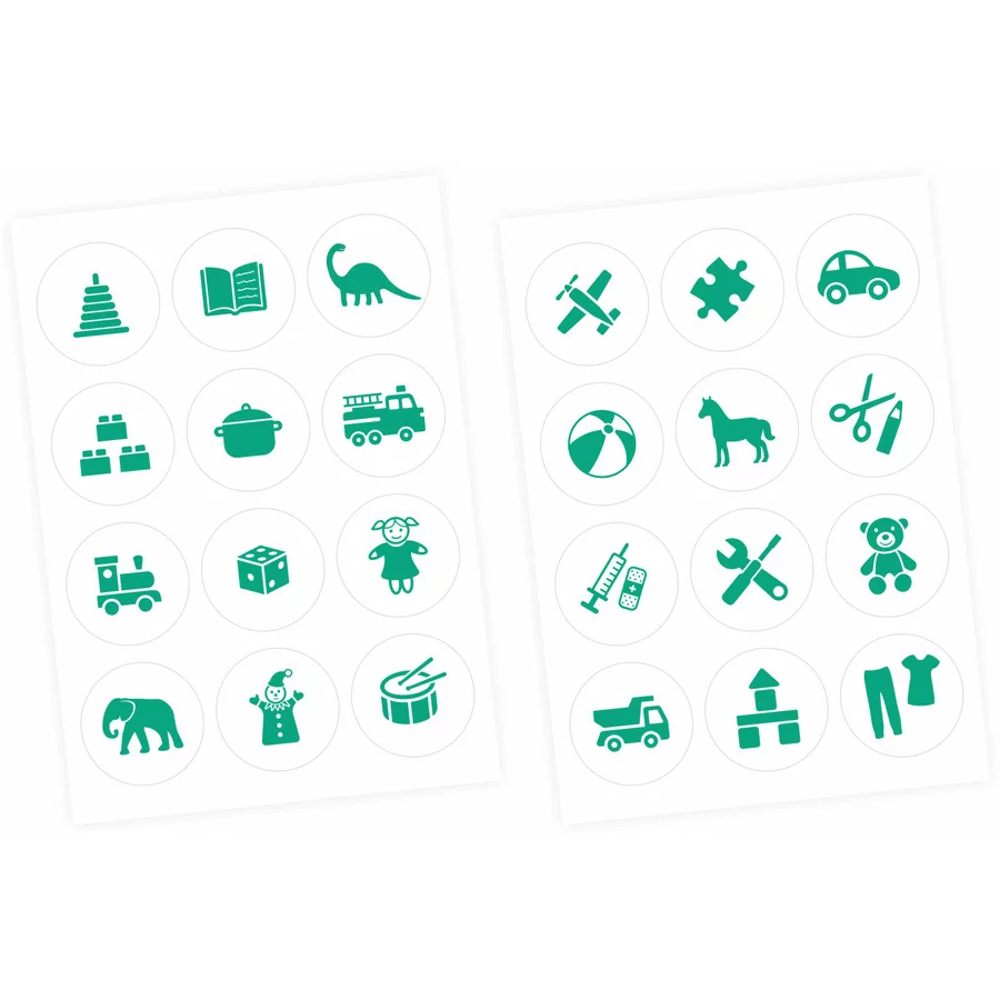 Nikima Möbelaufkleber Ordnungssticker für Spielzeug MINT WEISS mint
