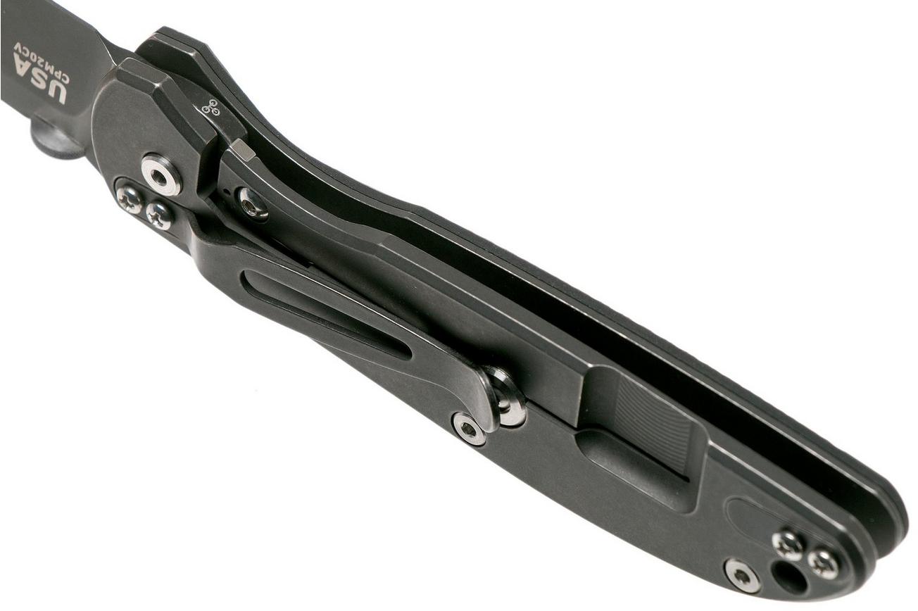 Rick Hinderer FireTac Recurve DLC Battle Black, Black G10 zakmes, Rick Hinderer design