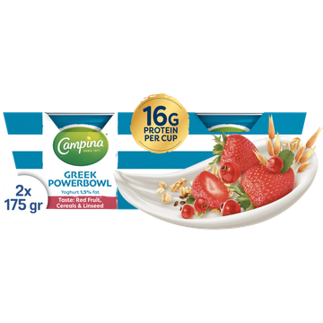 Campina Griekse Powerbowl Rood Fruit 2x175g