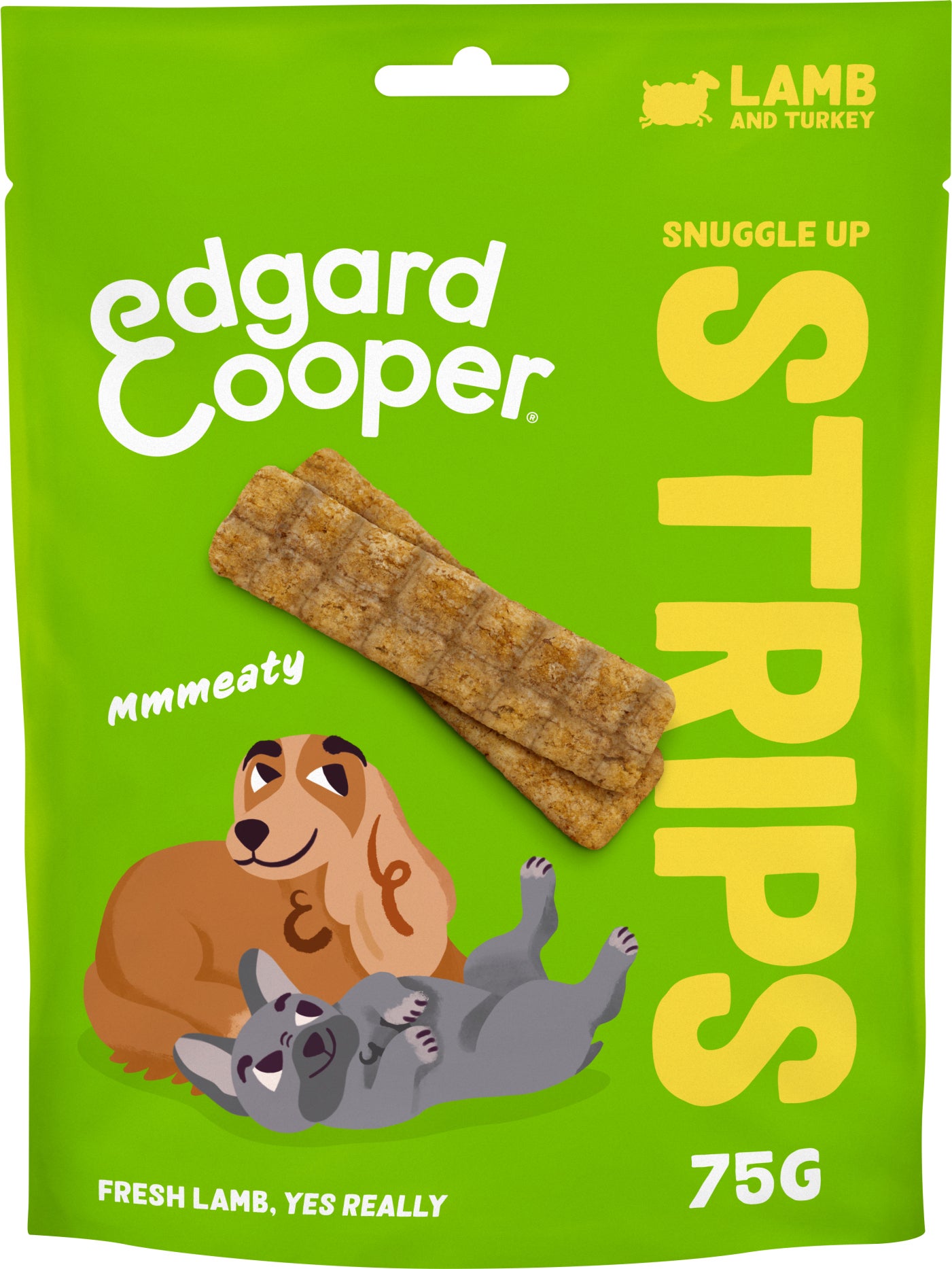 Edgard & Cooper hondensnack Snuggle Up Strips adult lam/kalkoen 75 gram