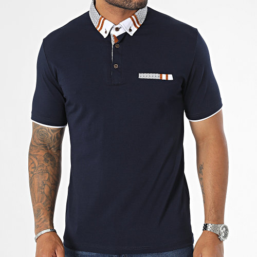 Polo Manches Courtes Bleu Marine