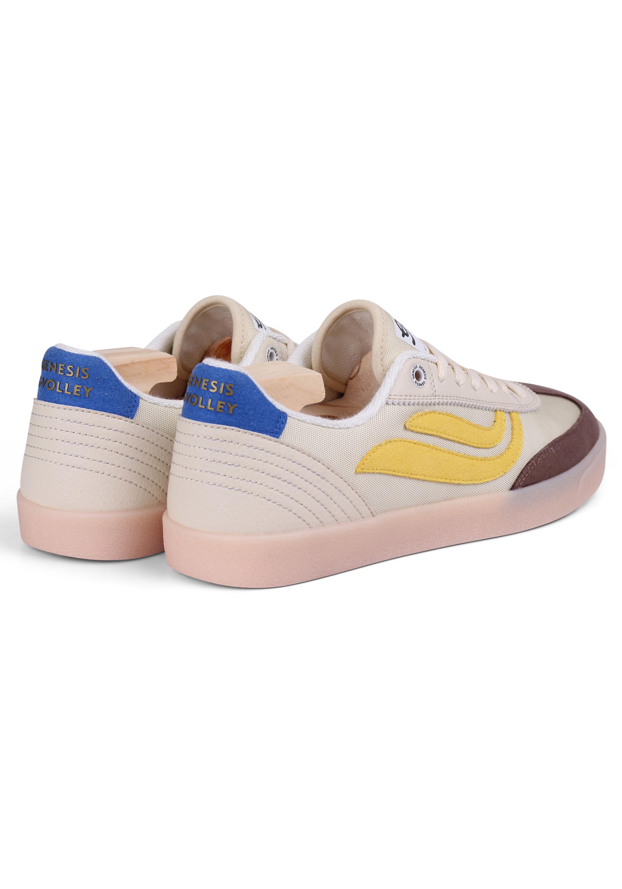 Genesis Sneaker G-Volley Mesh Light Brown/Creme/Yellow/Light Gum