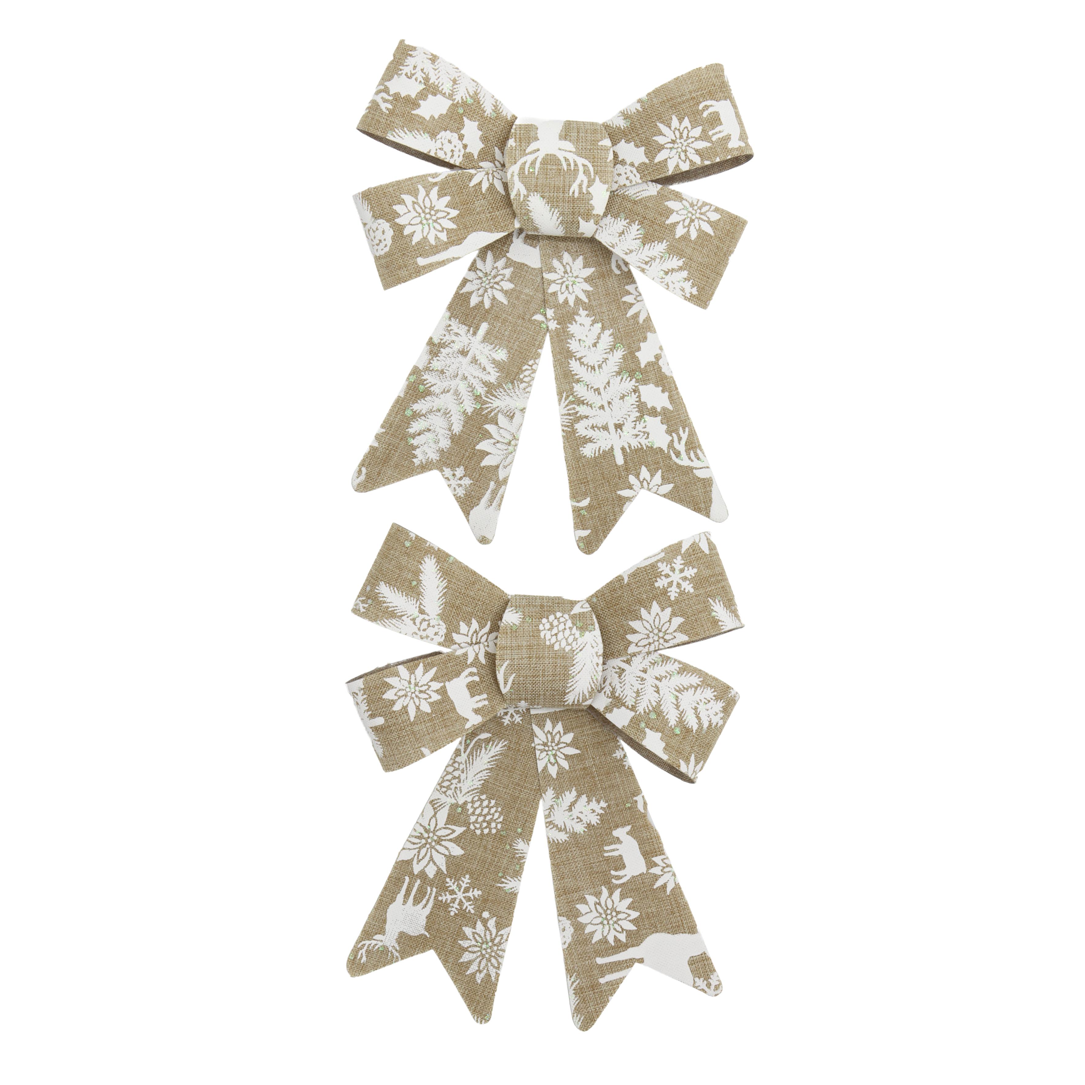 NOEUD COULEUR LIN 13X17CM X2 PIECES