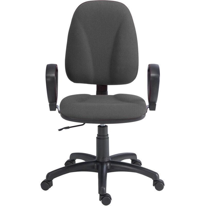 Chaise de bureau TWISTY tissu - avec ou sans accoudoirs - Mécanisme Contact permanent - Pieds noir