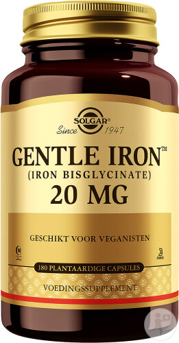 Solgar Gentle Iron Fer 20mg 180 Gélules Végétales