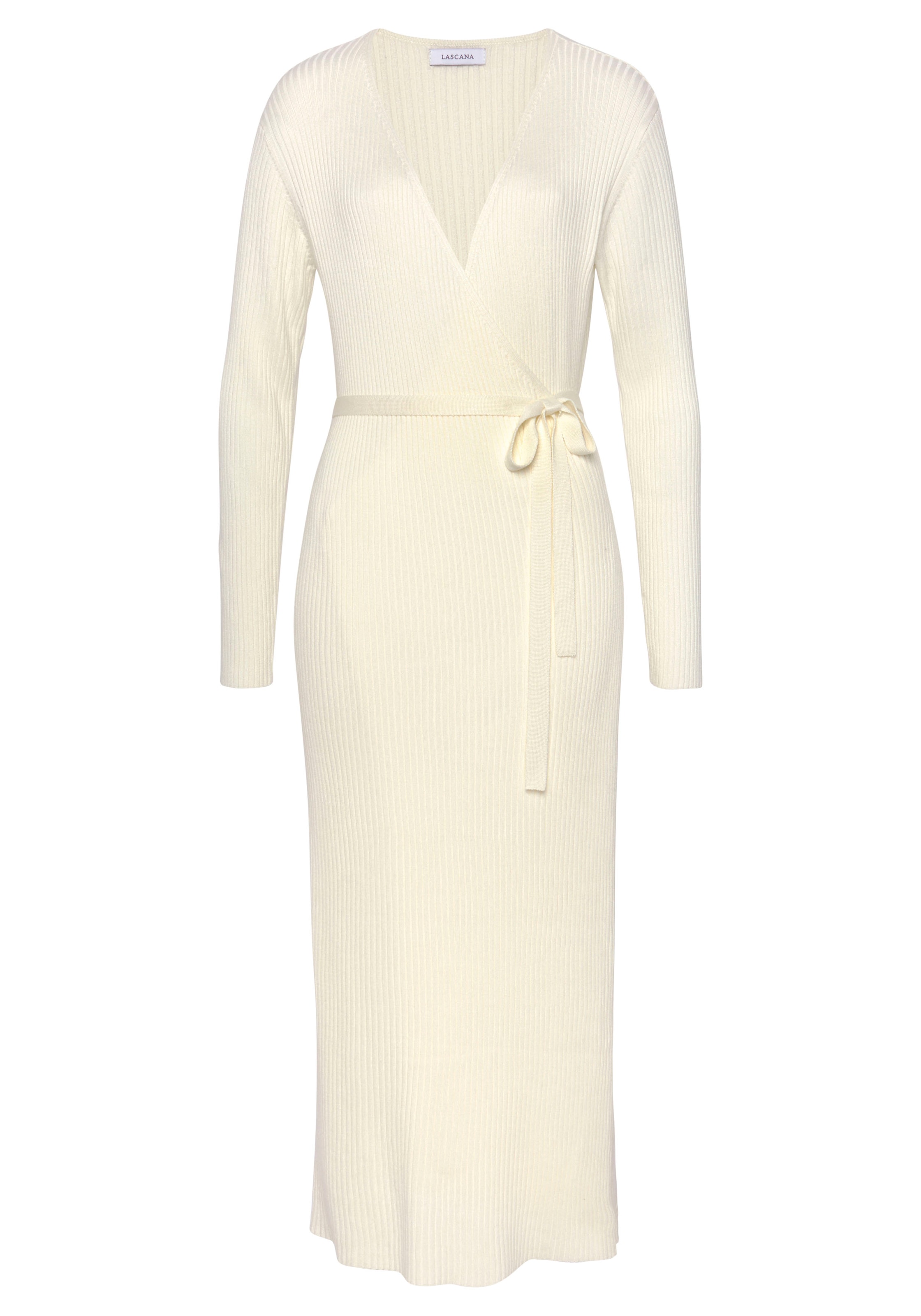 LASCANA Strickkleid Loungekleid zum wickeln mit Taillengürtel, Loungewear