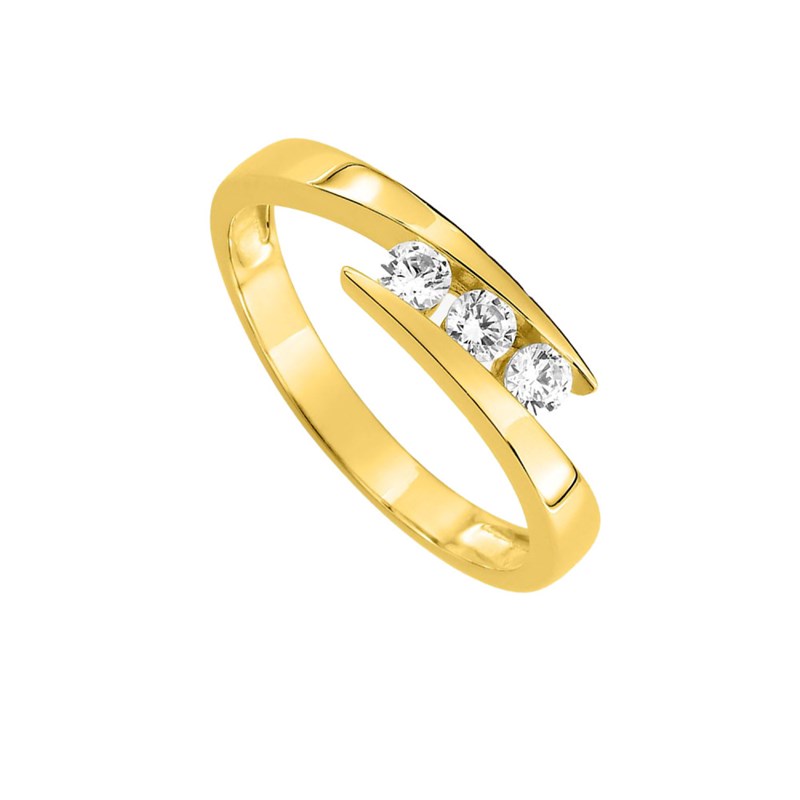 Bague Femme - Oxyde de zirconium - Or 9 Carats