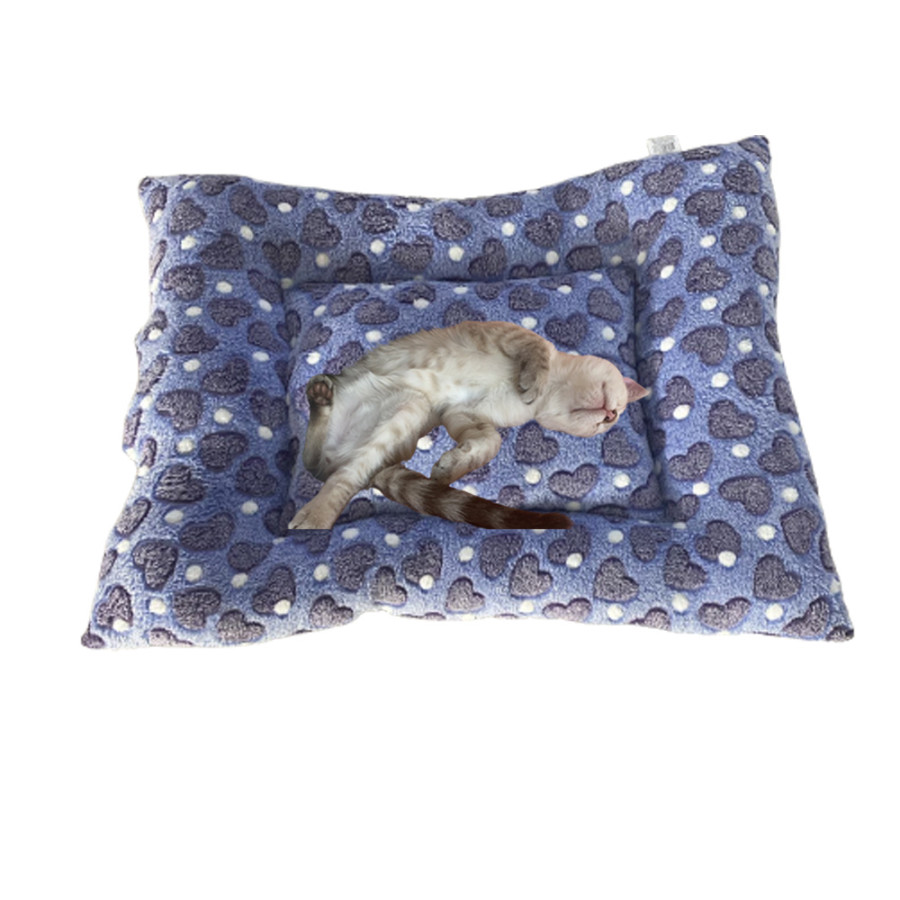 Cama para animais de estimação modelo A com pelúcia. Design de corações. 60 x 45 cm