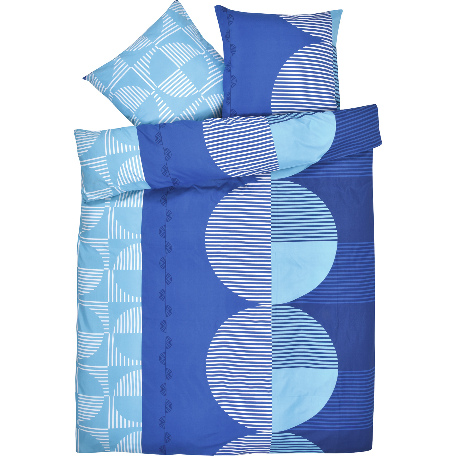 Bettwäsche blau 160x210 65x100 Bettanzug Nord