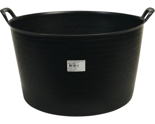 Flexibele emmer voor tuin/bouw, kunststof, zwart, 56 L