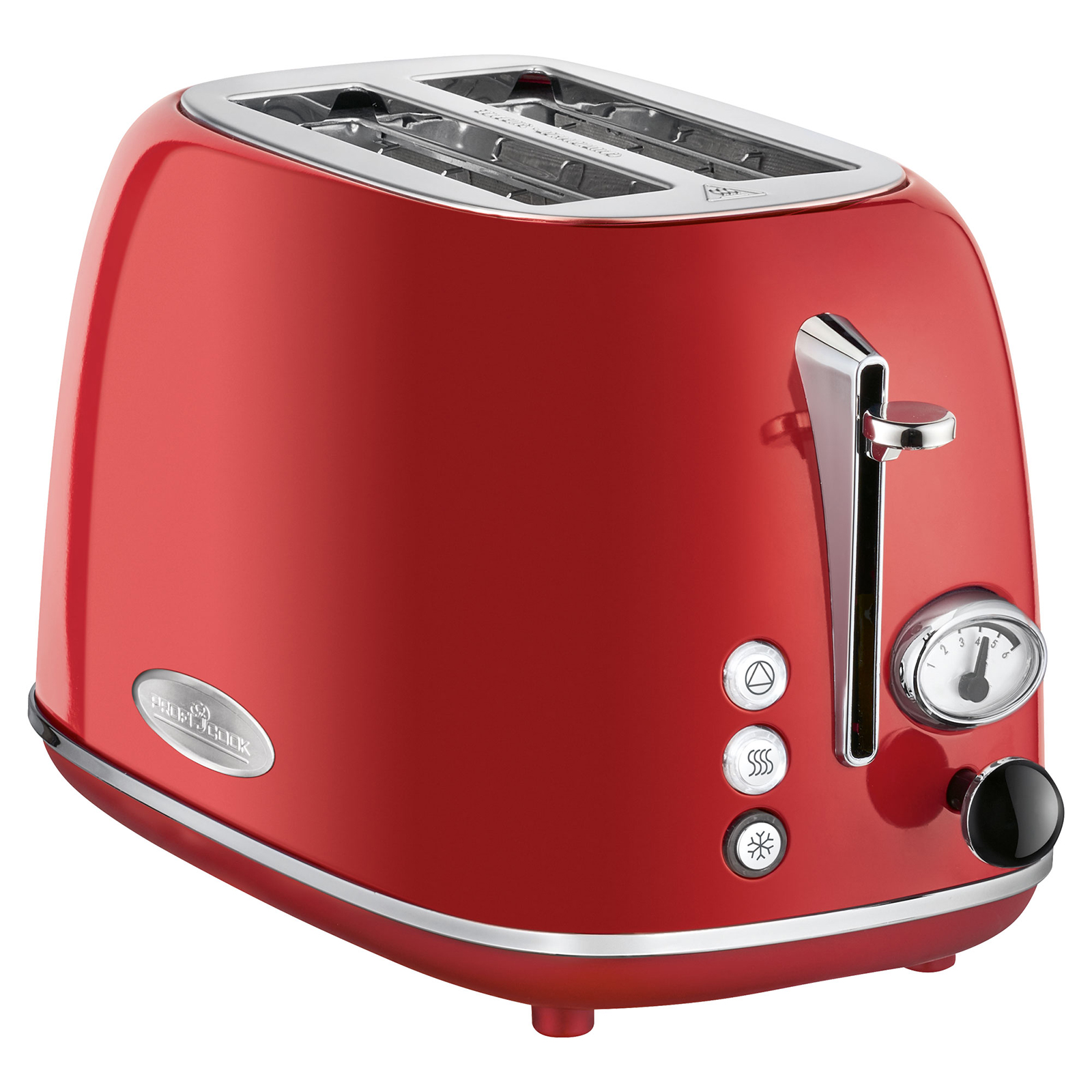 PROFICOOK 2 Scheiben-Toaster - rot-Edelstahl - mit Krümelschublade