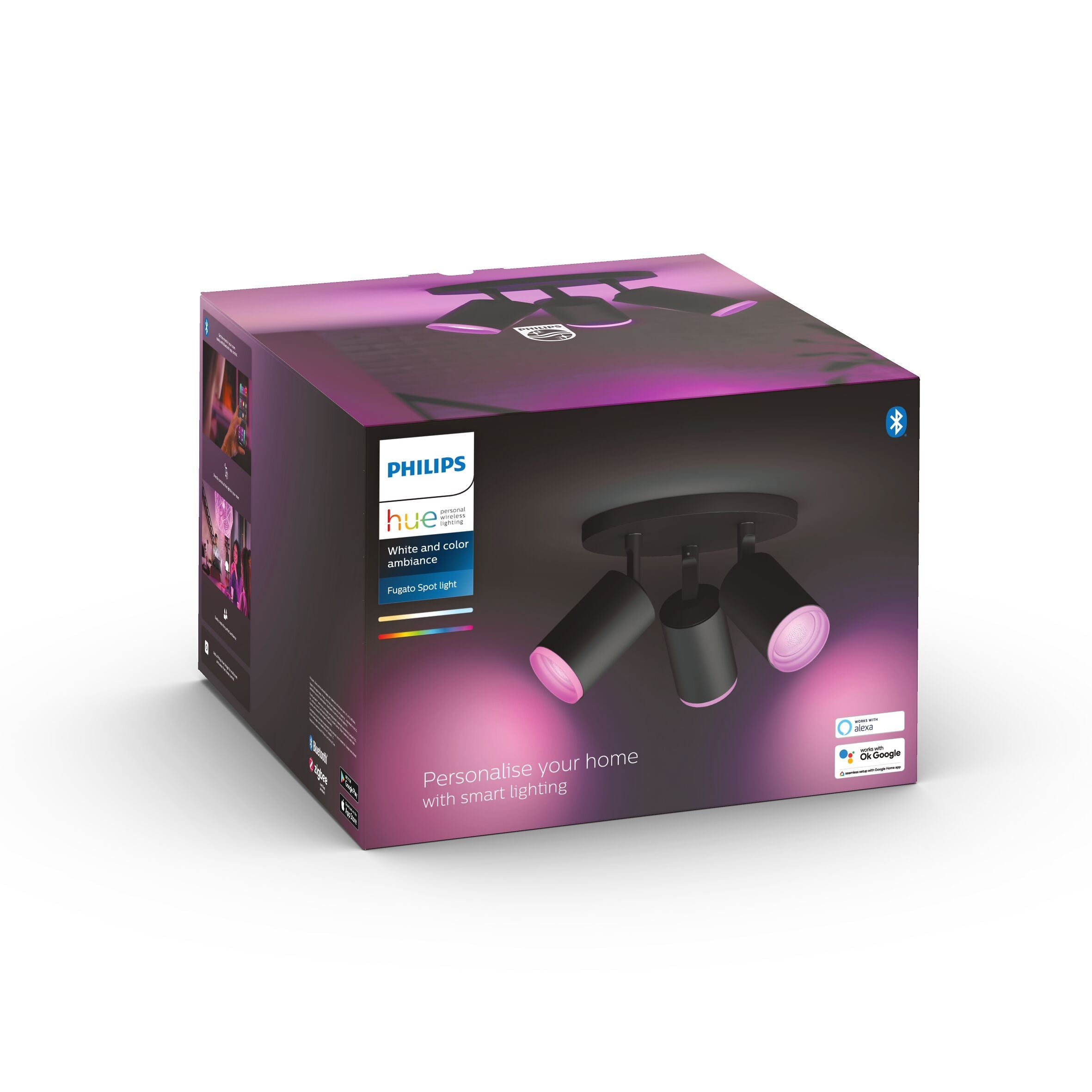 HUE FUGATO Spot 3 flg. schwarz - Schwarz / B: 52.3 cm x T: 14.3 cm x H: 20.8 cm