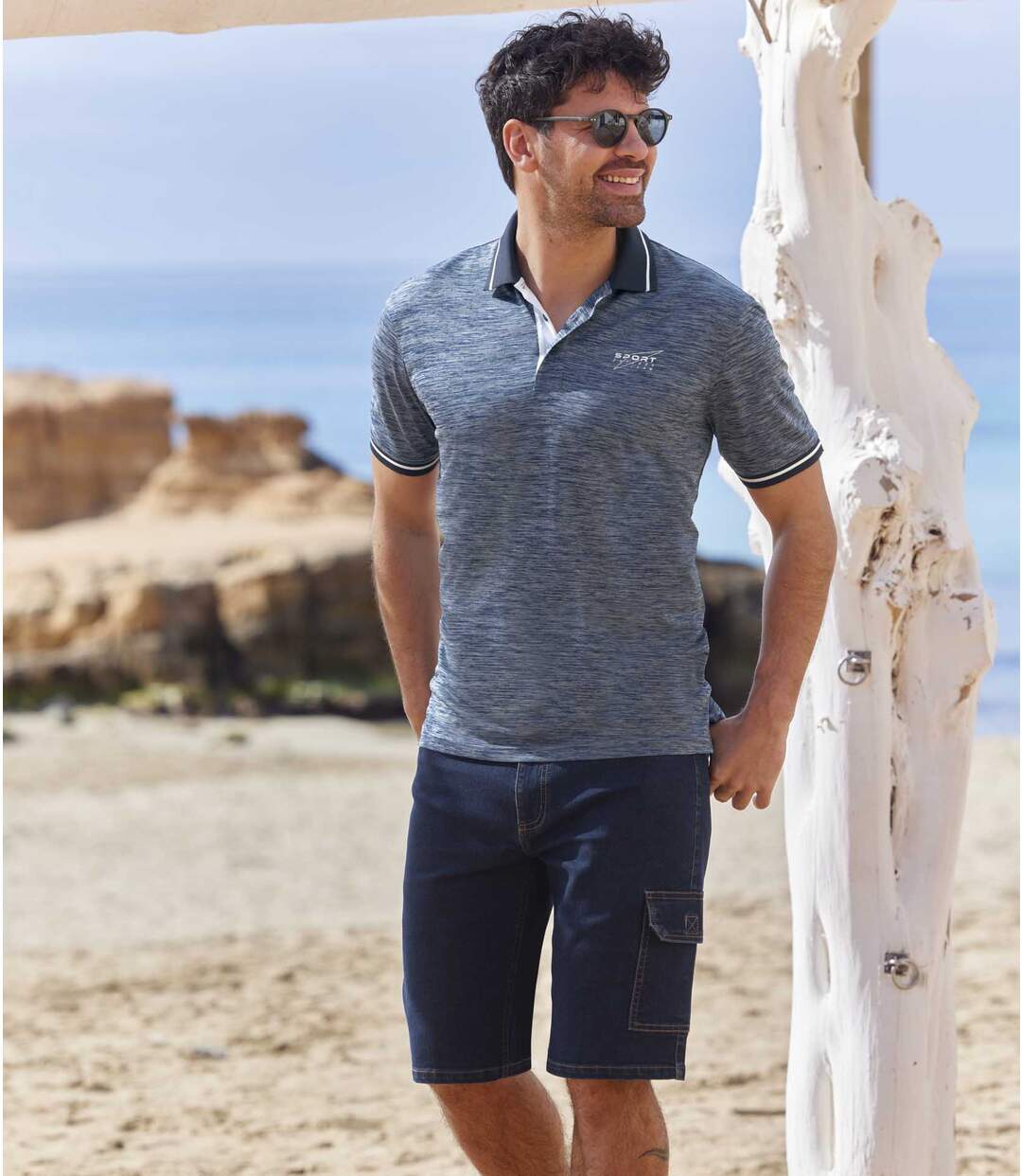 Lot de 2 Bermudas Cargo en Jean Stretch
