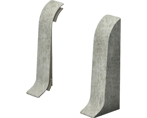 Eindstukken voor het vastklemmen van plinten, steengrijs, 50x22 mm