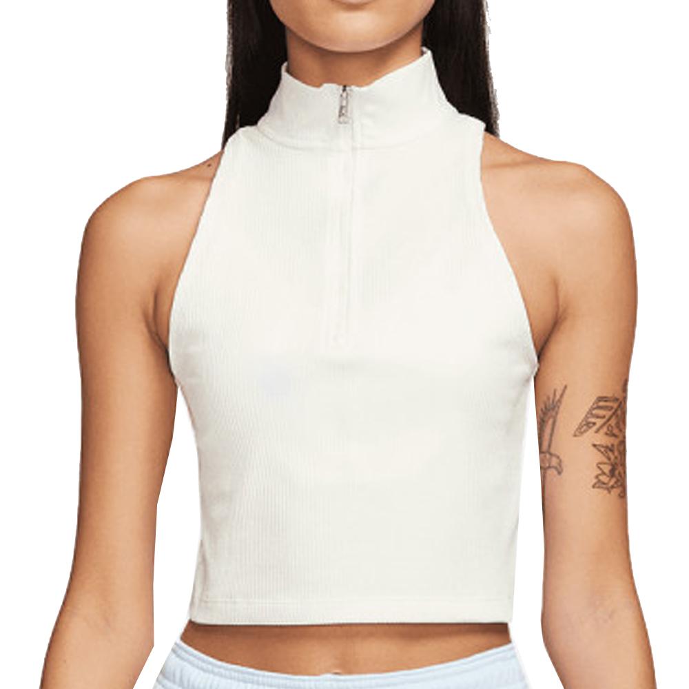 Nike Débardeur Crop Blanc Femme Nike Mock