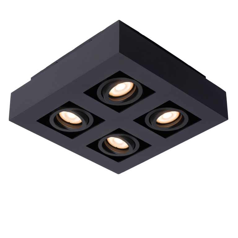 Lucide Xirax 4 spot dim to warm zwart