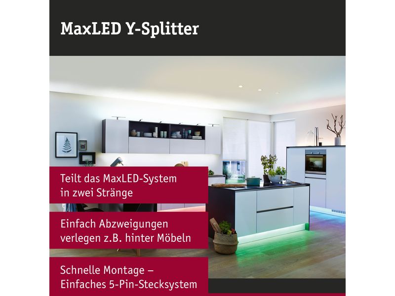 Paulmann Y-Verbinder MaxLED, Weiss Y-Splitter für MaxLED Stripes