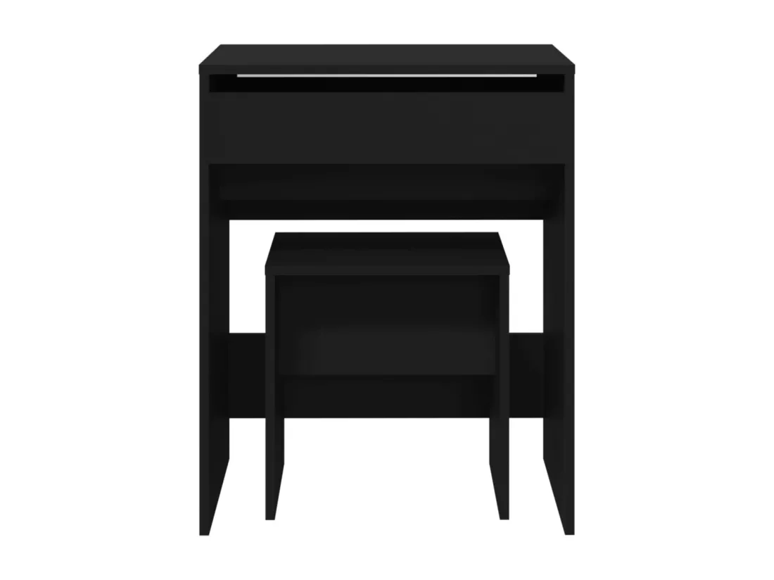 Coiffeuse et tabouret noir 60x40x113,5 cm