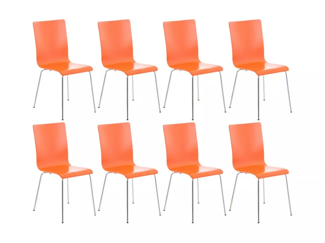 Lot de 8 Chaise de conférence - Bois & Antique - Orange - PEPE