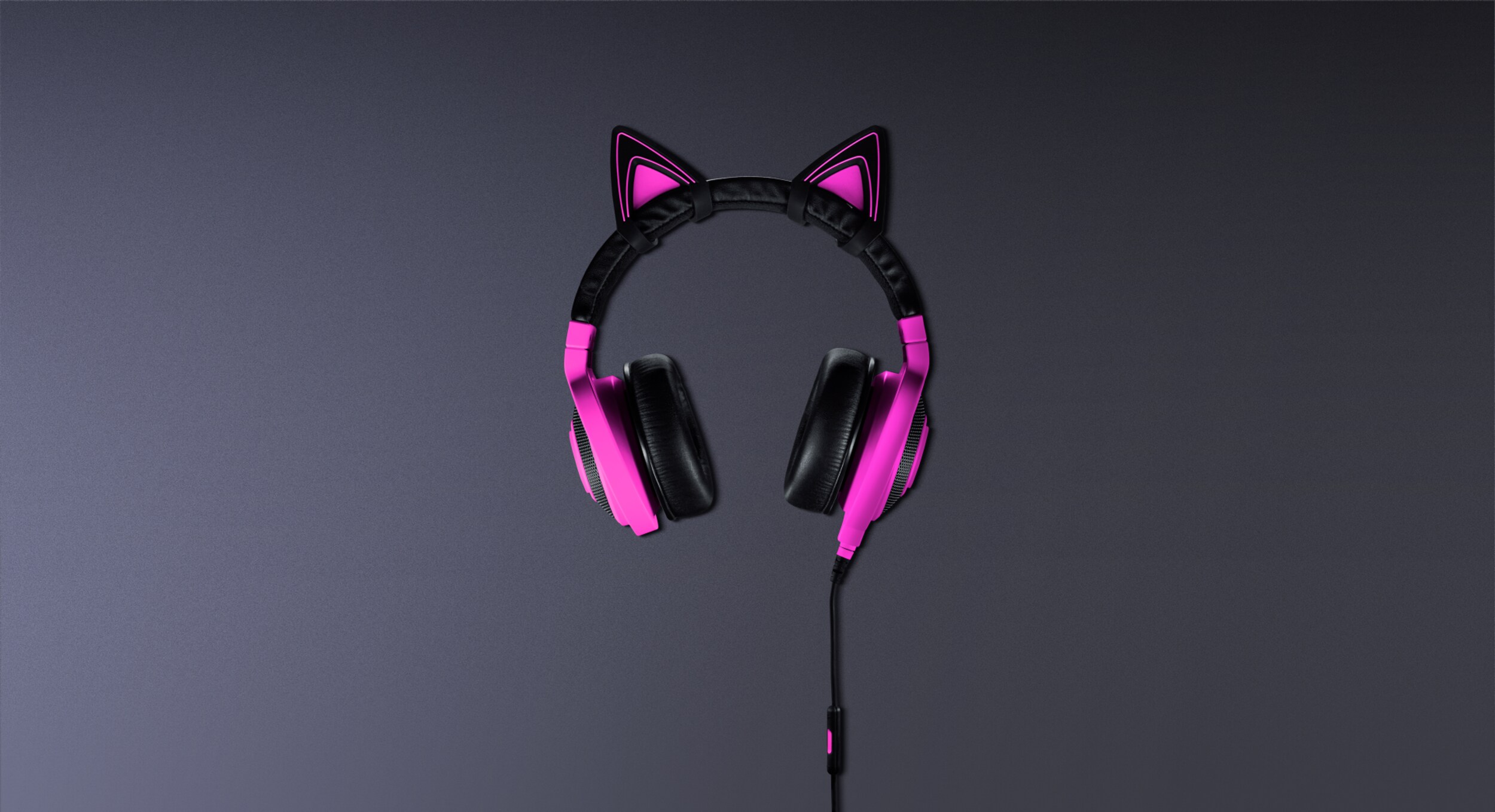 Kitty Ears Neon-Violett für das Kraken Headset