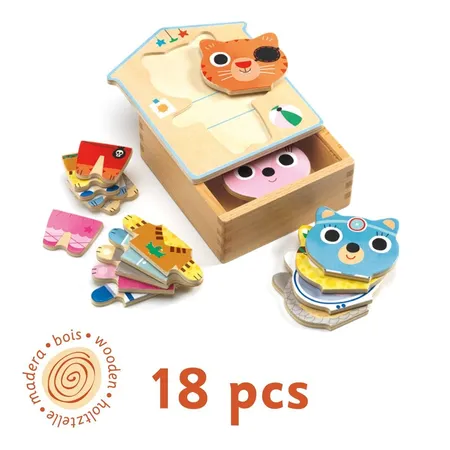 Djeco Holzpuzzle: Dressup - mix
