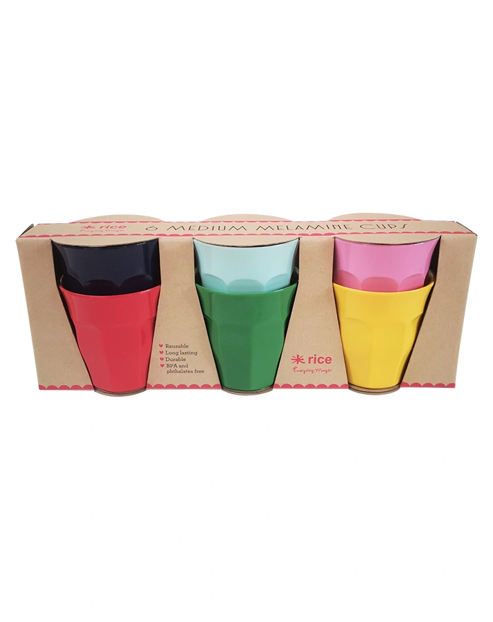 Melamin-Becher FAVORITE COLORS medium 6er-Set