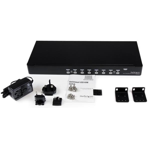 StarTech.com Switch KVM USB VGA à 8 ports avec OSD - Commutateur écran clavier souris à montage en rack 1U