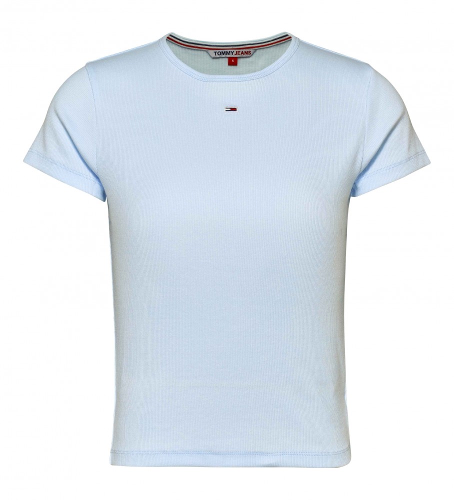 Camiseta canelada essencial Tommy Jeans azul