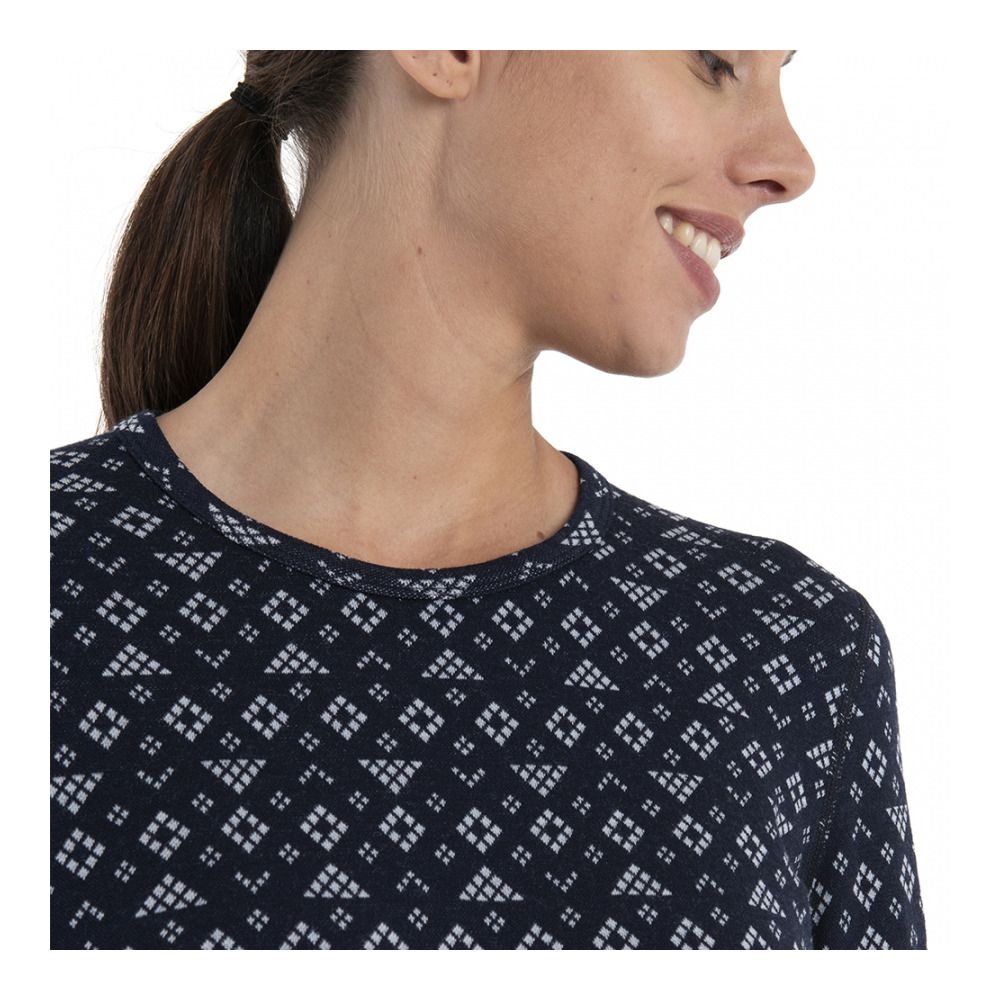 Icebreaker 260 VERTEX CREWE FIRST SNOW - Sous-couche Femme midnight navy/snow/j