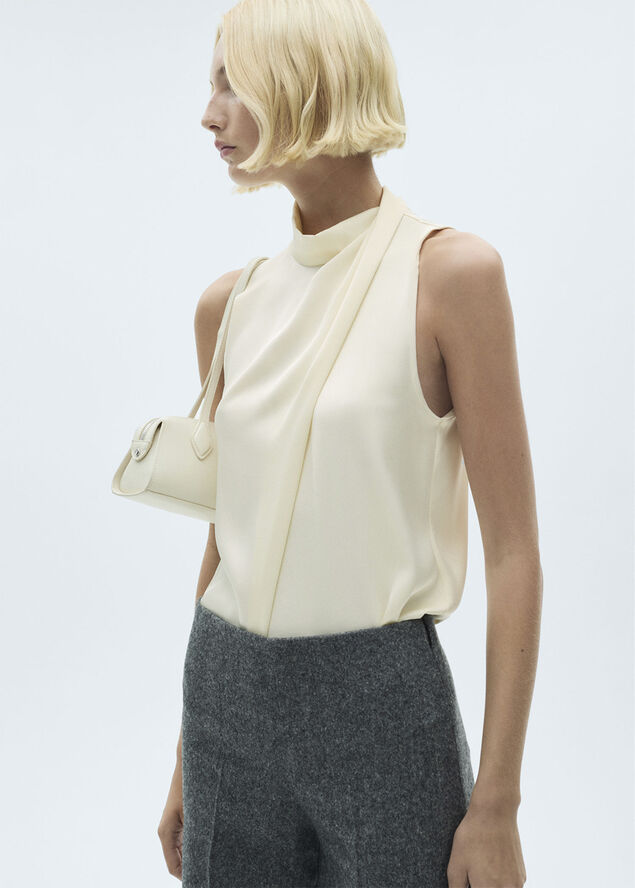 MANGO BLOUSE. -- DRAPYSIN Natural white