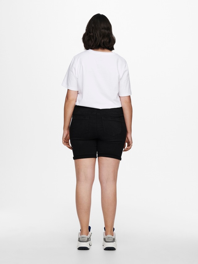 ONLY CARMAKOMA Jeansshorts »CARLAOLA HW SHORTS AZG573 DNM« mit schmalem Umschlag