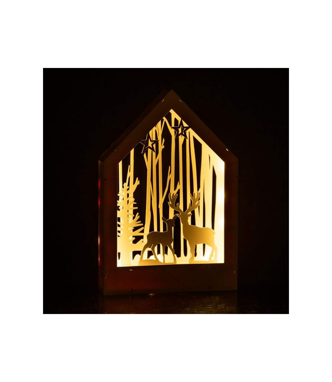 Paris Prix - Décoration De Noël Led hiver Bois 35cm Blanc