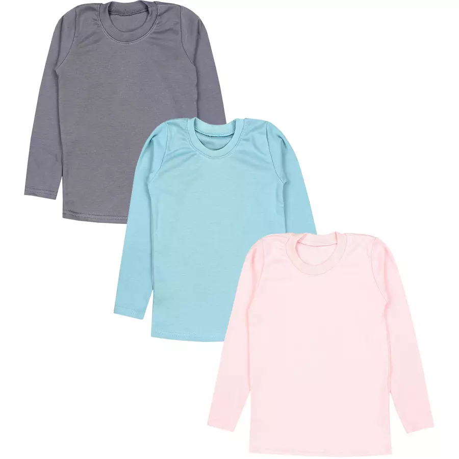 TupTam Mädchen  Langarmshirt 3er Pack rosablau